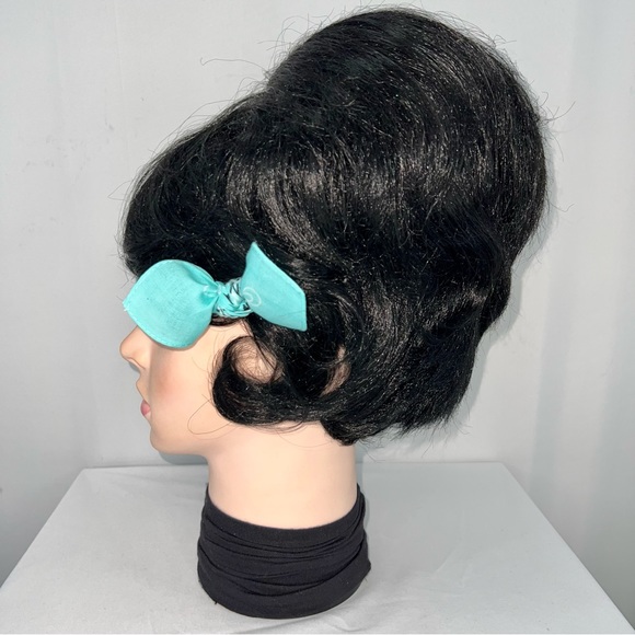 Teal Paisley Rockabilly Bandana Knotted Hair Bow - Picture 5 of 11